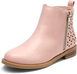 DREAM PAIRS Girls Ankle Boots with Side Zipper Low Heels Toddler/Little Kid/Big Kid