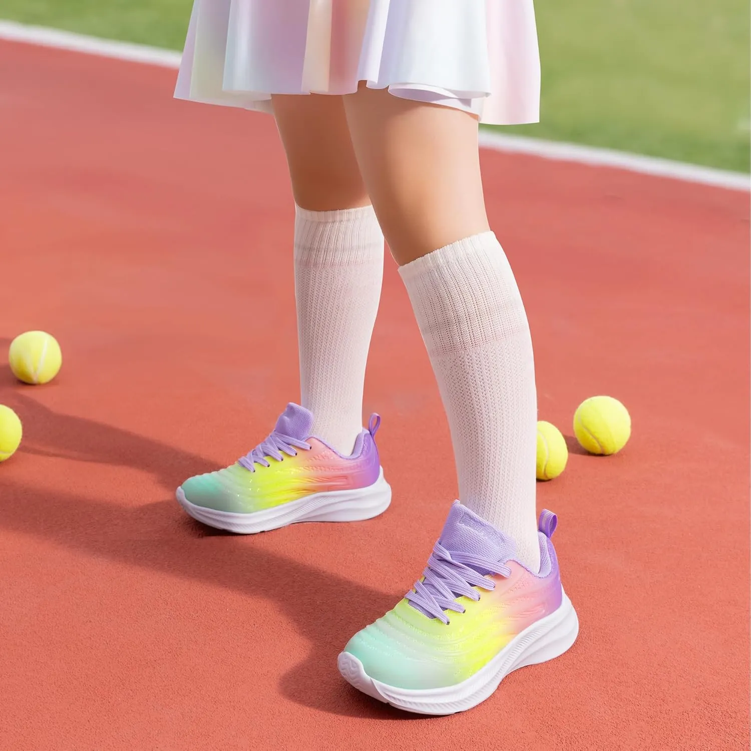 DREAM PAIRS Girls Boys Shoes Kids Tennis Sparkle Glitter Lace up Athletic Running Sneakers