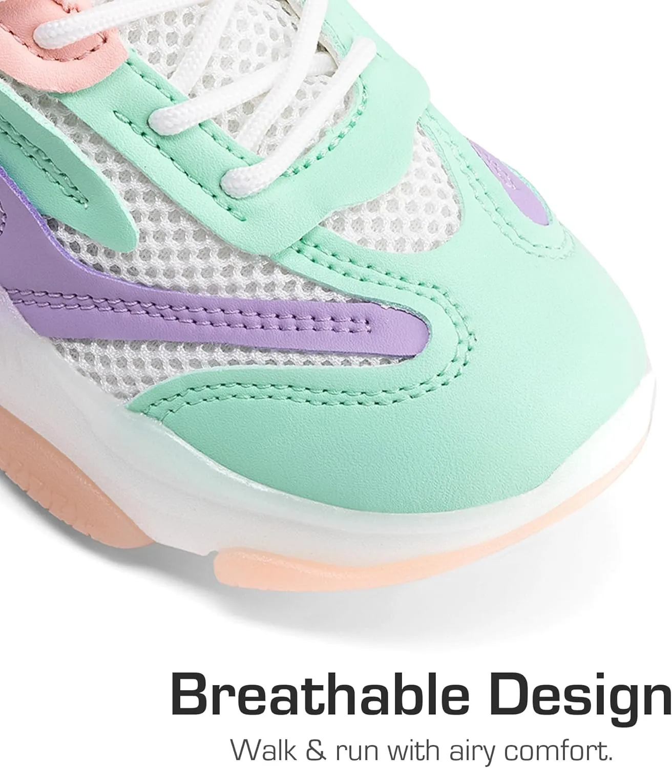 DREAM PAIRS Kids Girls Sneakers Jelly Sole Lace up Shoes Lightweight Walking Shoes for Girls Boys
