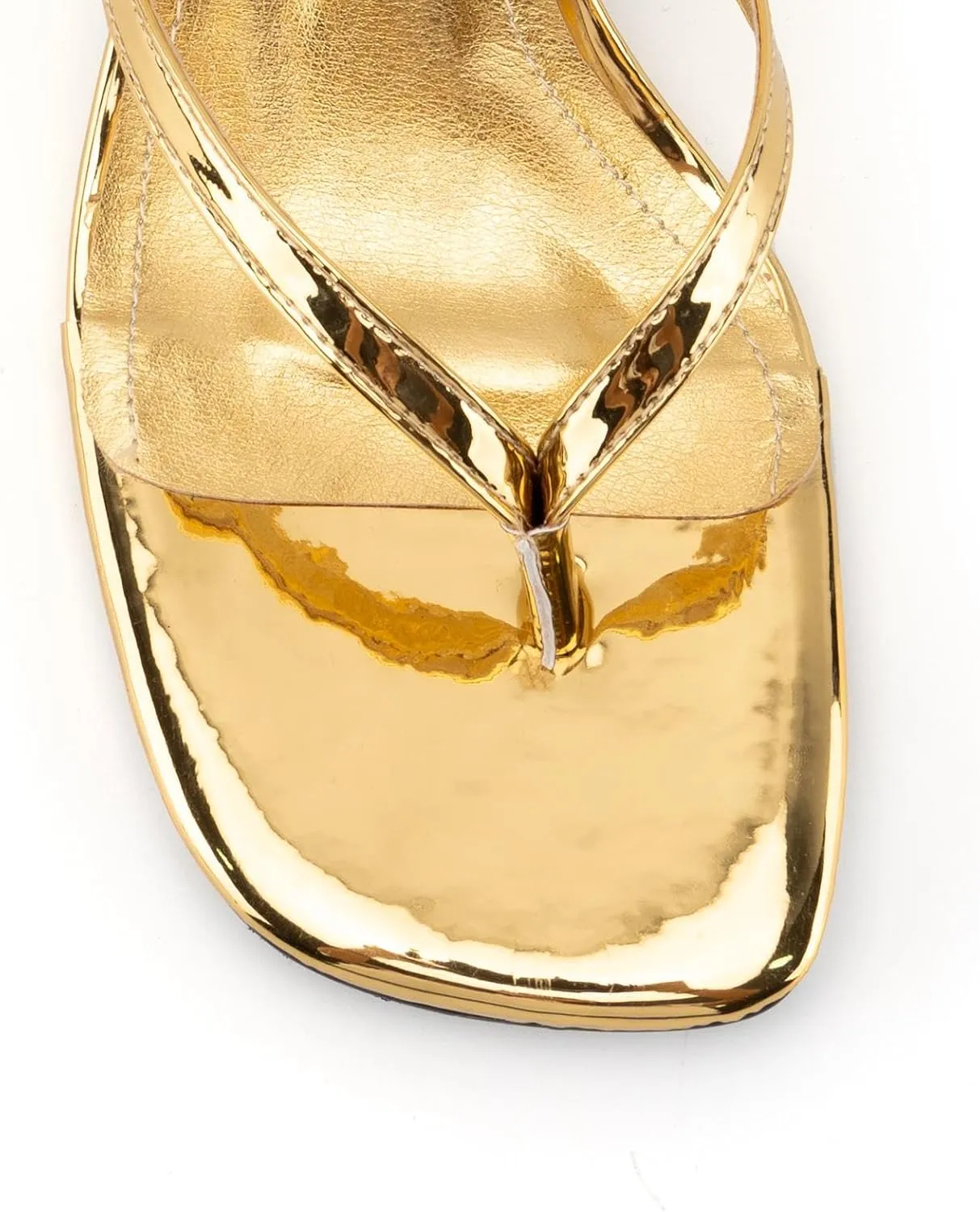 DREAMCIA Square Toe Thong Heeled Sandals Stiletto Slip On Kitten Slingback Flip Flop Heels Slides Summer