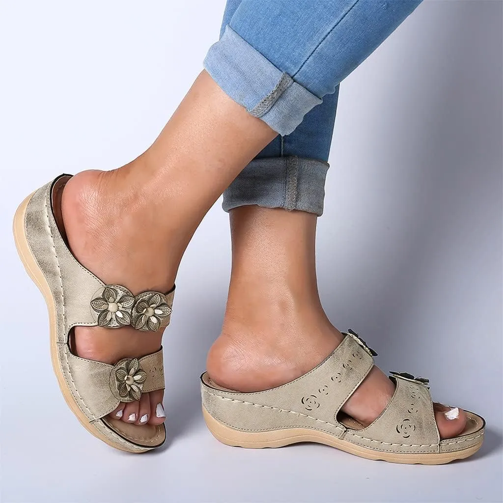 Dress Sandals for Women, Sandals Women Premium Orthopedic Open Toe Sandals Retro Anti-Slip Breathable Sandals