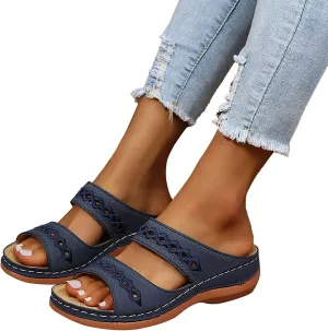 Eduavar Sandals for Women Dressy, Sandals Women Dressy Summer Retro Sandals Open Toe Anti-Slip Comfy Walking Sandals