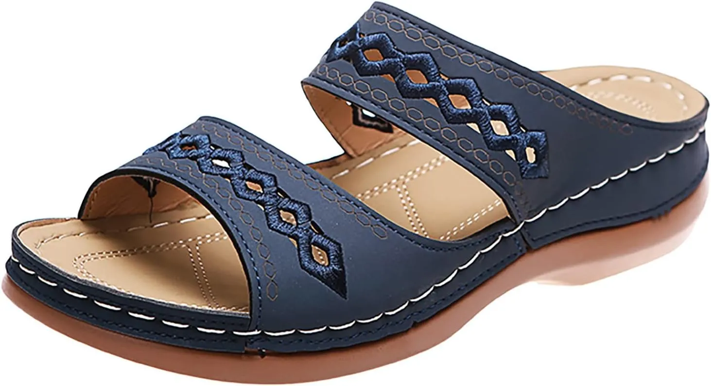 Eduavar Sandals for Women Dressy, Sandals Women Dressy Summer Retro Sandals Open Toe Anti-Slip Comfy Walking Sandals