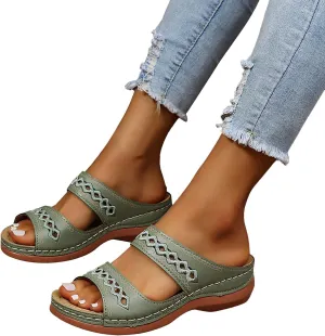 Eduavar Sandals for Women Dressy, Sandals Women Dressy Summer Retro Sandals Open Toe Anti-Slip Comfy Walking Sandals