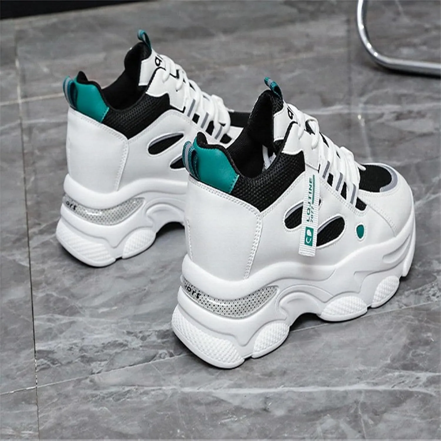 Fashion Chunky Platform Sneakers for Womens Breathable Mesh Comfortable Non-Slip Walking Shoes Outdoor Sport Lace Up Dad Shoes