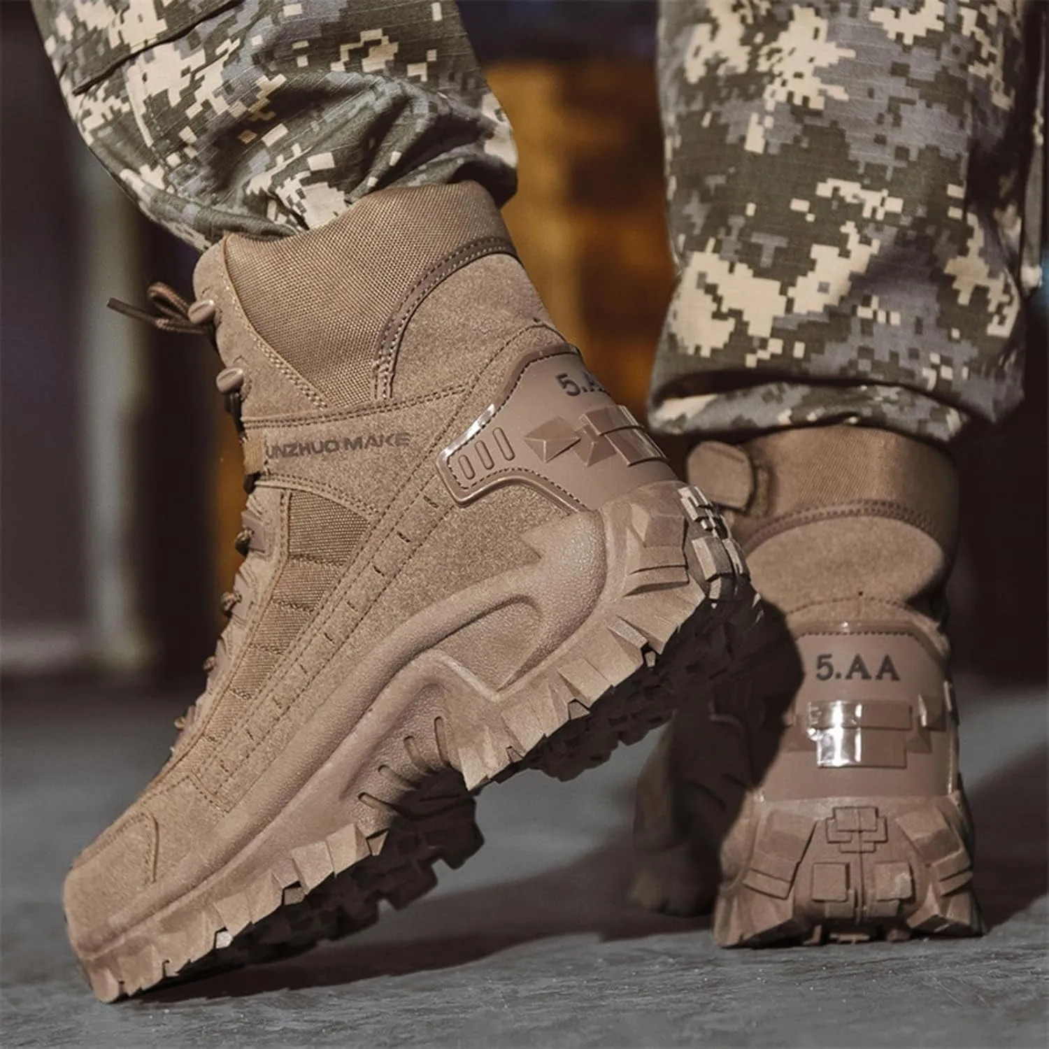Fashion Sneaker Lace-Up Men's Winter Fashion High Top Thick Sole Lace Up Hiking Shoes and Thick Sports Running Shoes