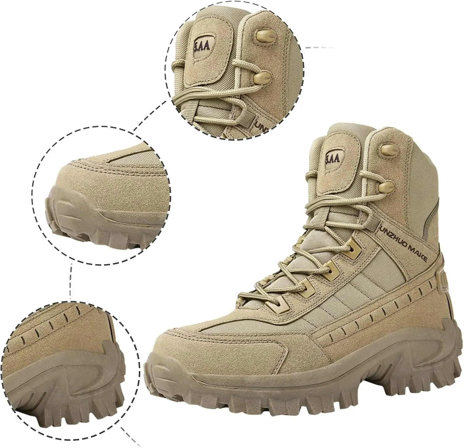 Fashion Sneaker Lace-Up Men's Winter Fashion High Top Thick Sole Lace Up Hiking Shoes and Thick Sports Running Shoes
