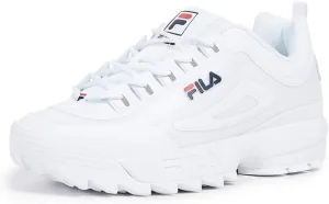 Fila Men's Disruptor II No-Sew Sneakers White/Navy/Red 10