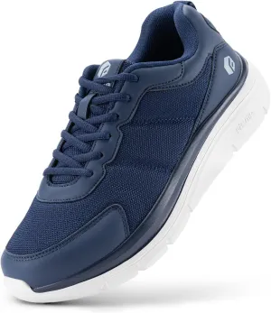 FitVille Men's Walking Shoes Wide Width Lightweight Comfortable Sneakers Max Cushioning Shoes for Plantar Fasciitis Relief