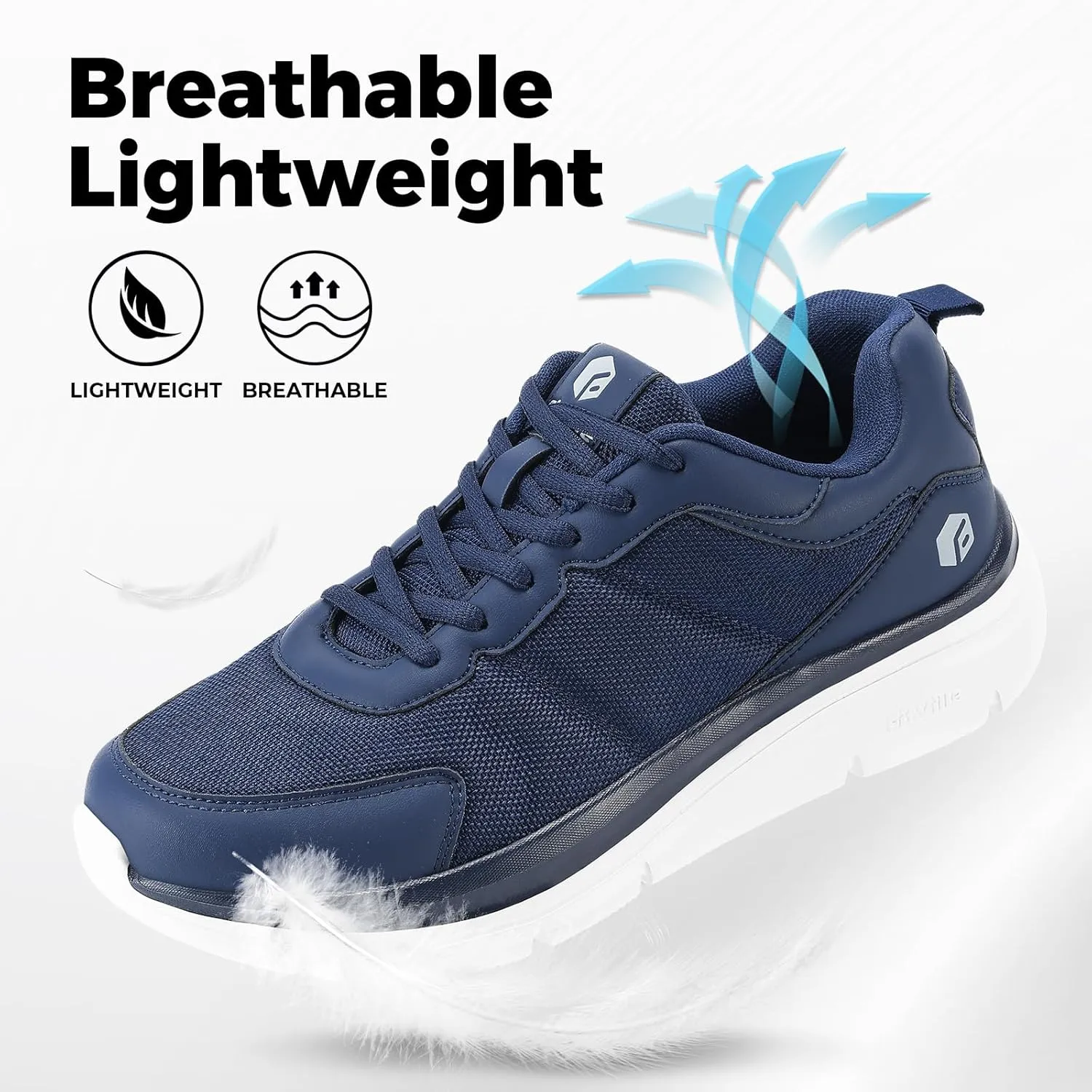 FitVille Men's Walking Shoes Wide Width Lightweight Comfortable Sneakers Max Cushioning Shoes for Plantar Fasciitis Relief