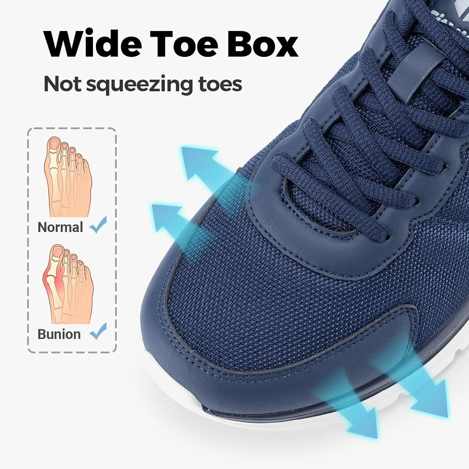 FitVille Men's Walking Shoes Wide Width Lightweight Comfortable Sneakers Max Cushioning Shoes for Plantar Fasciitis Relief