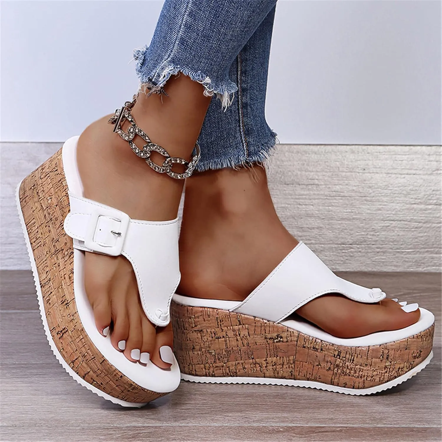 Flip Flops Arch Support Womens Platform Sandals Women Chunky Heel 2023 Sandals for Woman