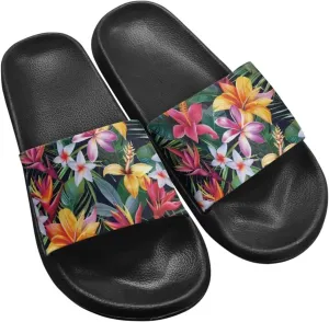 Floral Slippers Slip On Womens Flats Sandals Summer Beach Sandal for Lady Comfort Soft Footbed House Slipper