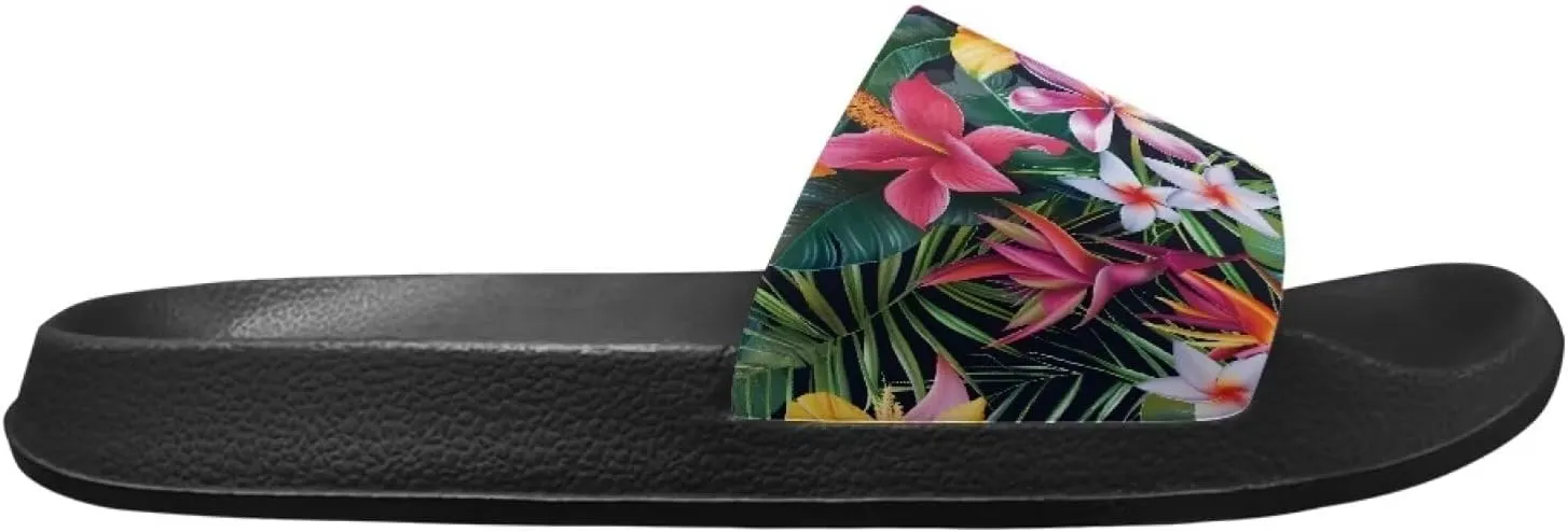 Floral Slippers Slip On Womens Flats Sandals Summer Beach Sandal for Lady Comfort Soft Footbed House Slipper
