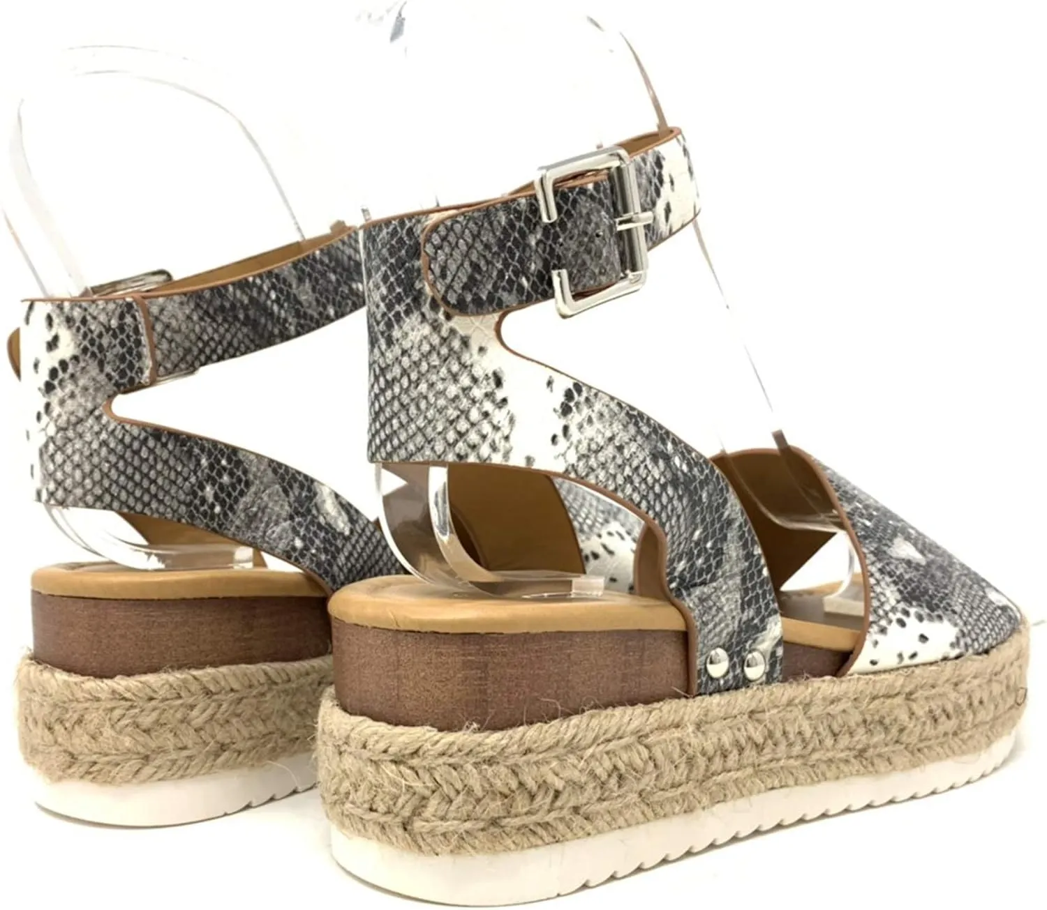 Forever Link Women Open Toe Ankle Strap Espadrilles Flatform Wedge Casual Sandal