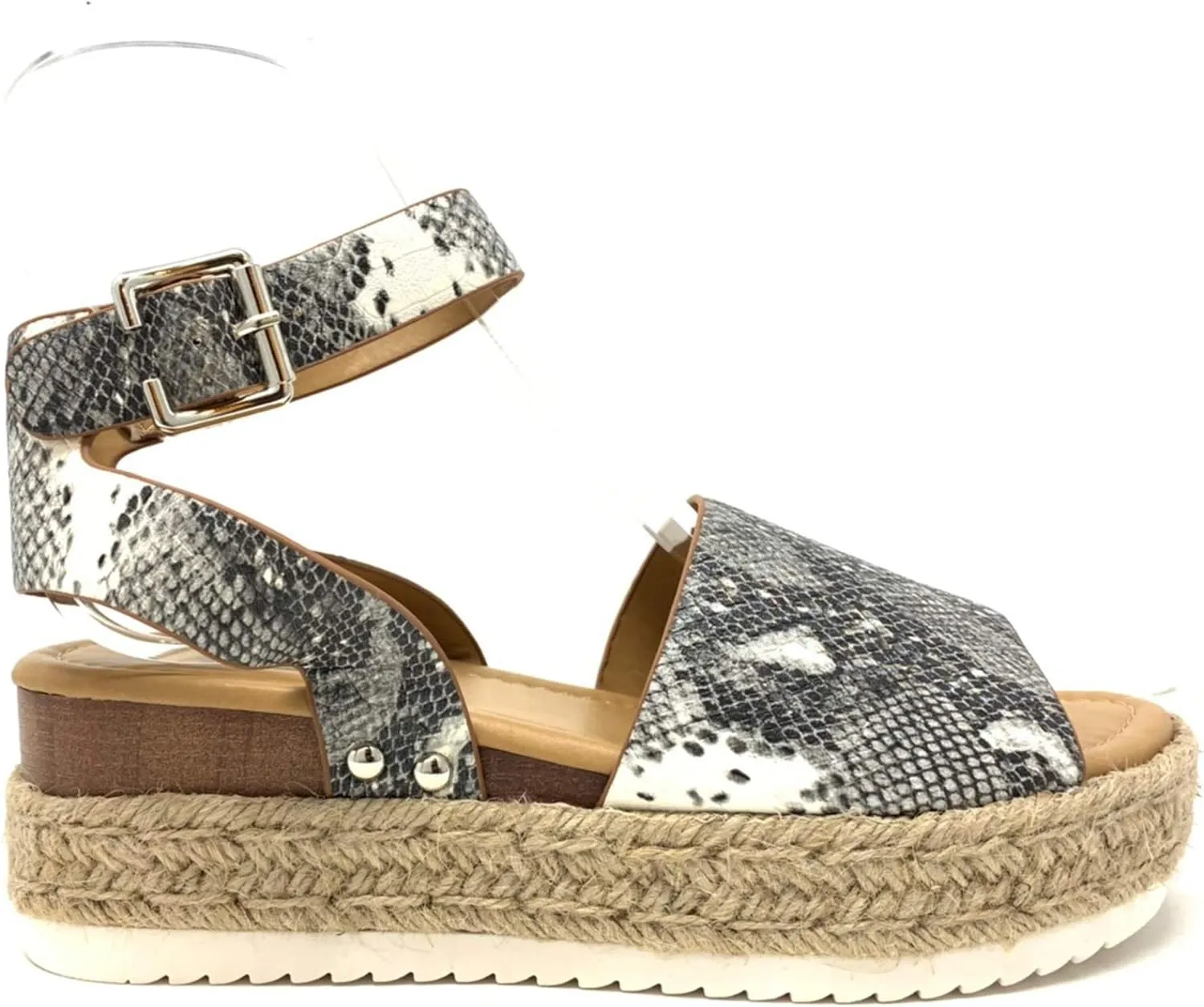 Forever Link Women Open Toe Ankle Strap Espadrilles Flatform Wedge Casual Sandal