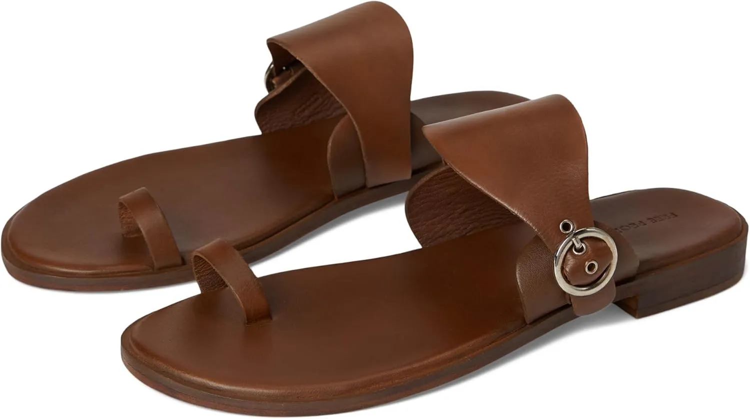 Free People Women's Barcelona Slip On Sandal Slides, Luggage Leather, 6