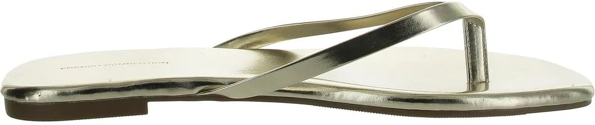 French Connection Womens Morgan Vegan Leather Slip On Thong Sandals