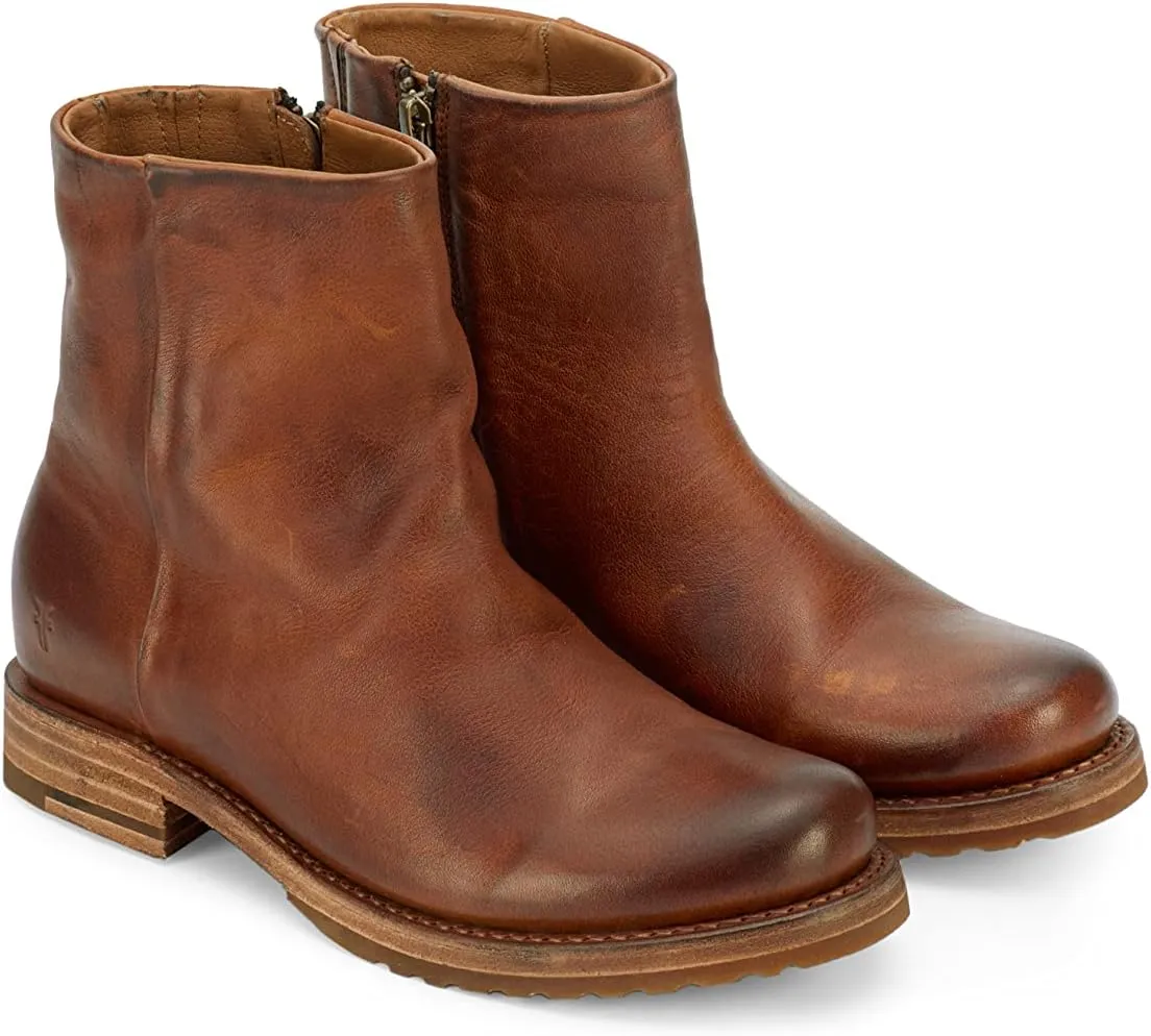 Frye Veronica Inside Zip 6” Booties for Women Made from Premium Leather with Leather Lining and Welt-Constructed Leather & Rubber Traction Outsole
