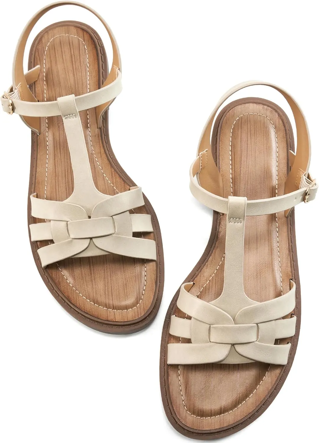 FUDYNMALC Women's Flat Sandals Dressy: Summer Gladiator Dress Sandals 2025 Comfortable Slip On Walking Beach Footwear Slingback