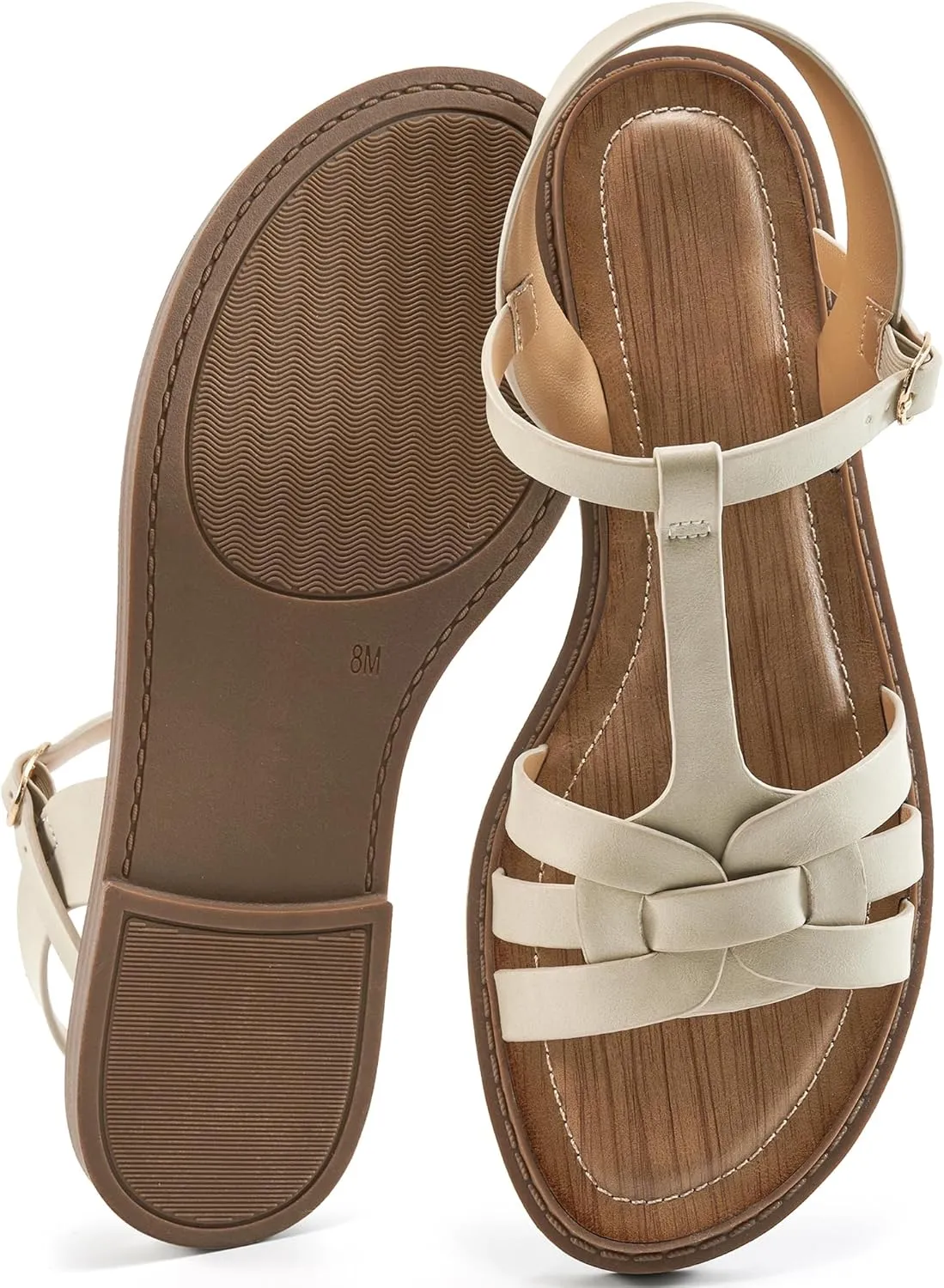 FUDYNMALC Women's Flat Sandals Dressy: Summer Gladiator Dress Sandals 2025 Comfortable Slip On Walking Beach Footwear Slingback