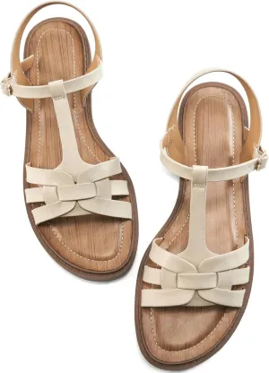FUDYNMALC Women's Flat Sandals Dressy: Summer Gladiator Dress Sandals 2025 Comfortable Slip On Walking Beach Footwear Slingback
