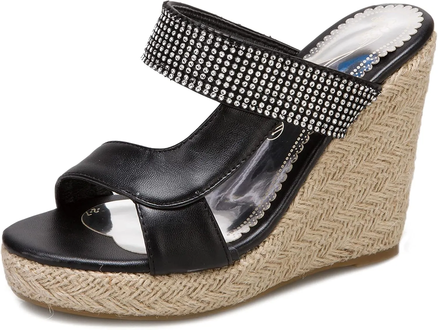 Gicoiz Espadrilles Platform Wedges Women Peep Toe Mule Slippers