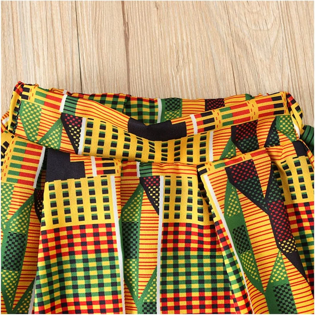Giovacker Baby Girls Fall Winter African Style Coats 2Pcs Outfits Set Zipper Jacket and Skirt