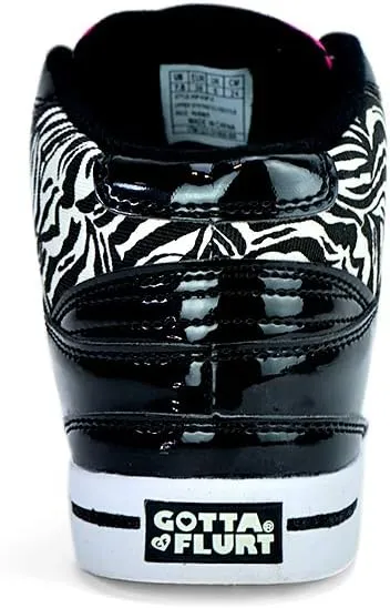 Girl's Hip Hop High Top Zebra Print Fashion Sneakers Lace-Up Shoes for Kids