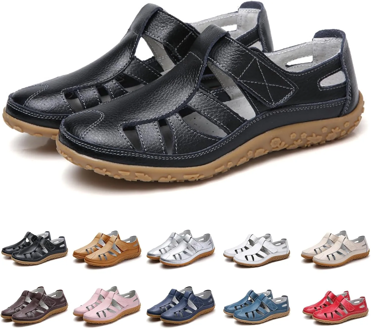 Gladiator Sandals For Women Dressy Summer Closed Toe Non Slip Sandals Comfortable Hollow Out Soft Cushion Sandal Summer Outdoor Beach Athletic Shoes