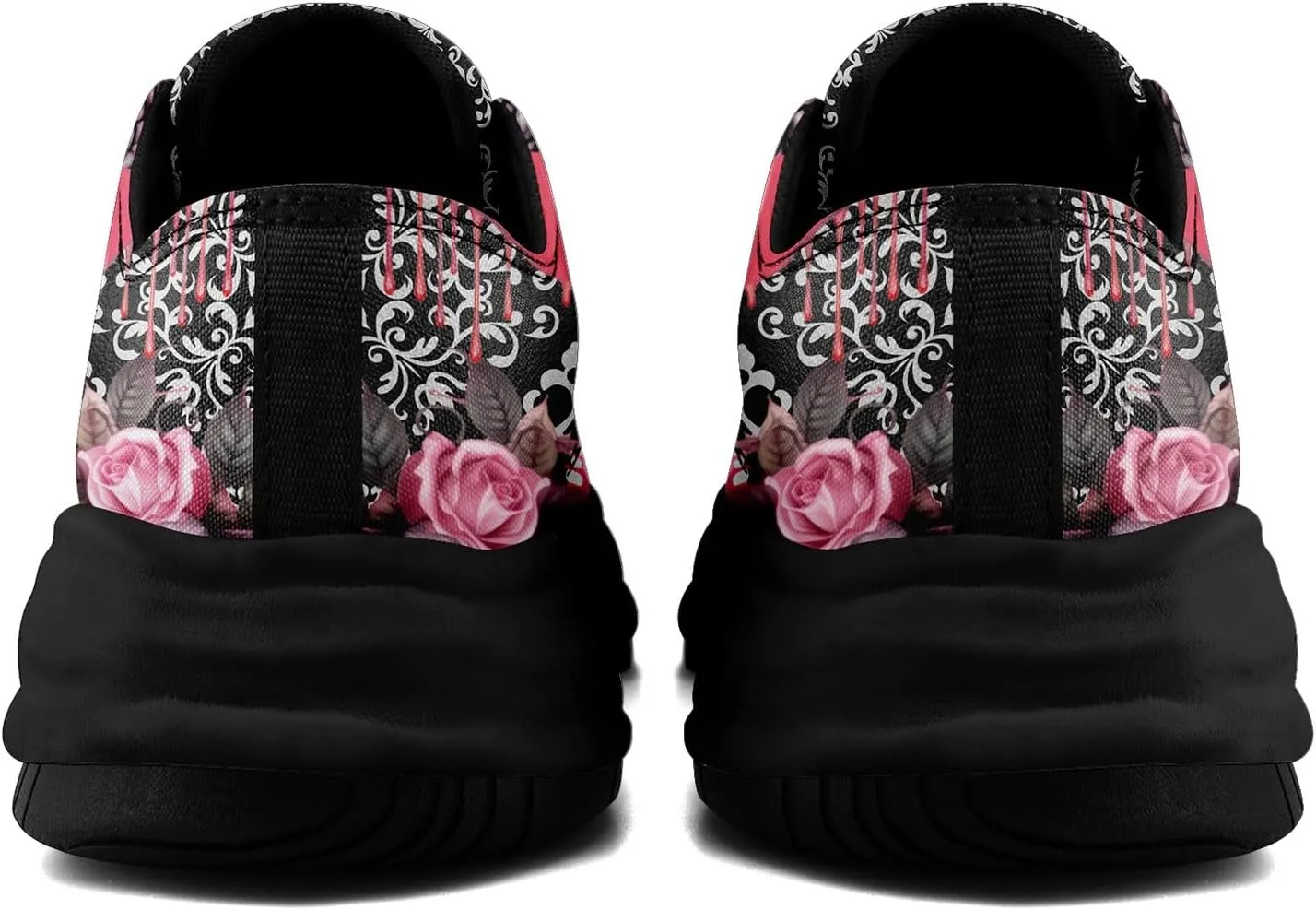 Gothic Skull Print Sneakers for Men Women – Low Top Canvas Shoes with Rubber EVA Sole, Punk Streetwear Fashion