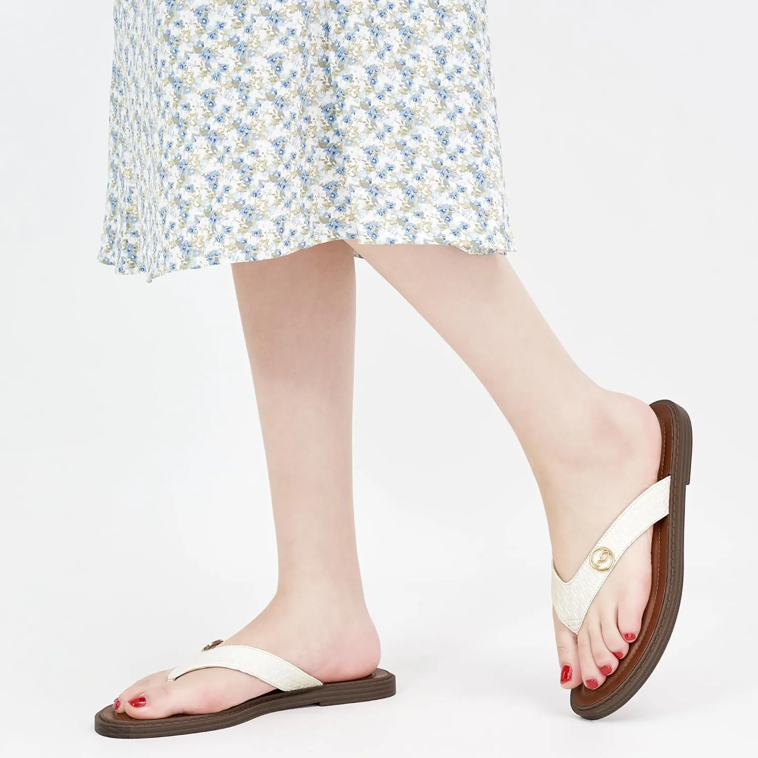HARENCE Flip Flops for Women Comfortable Thong Sandals Dressy Summer Casual Slip on Beach Flats Shoes