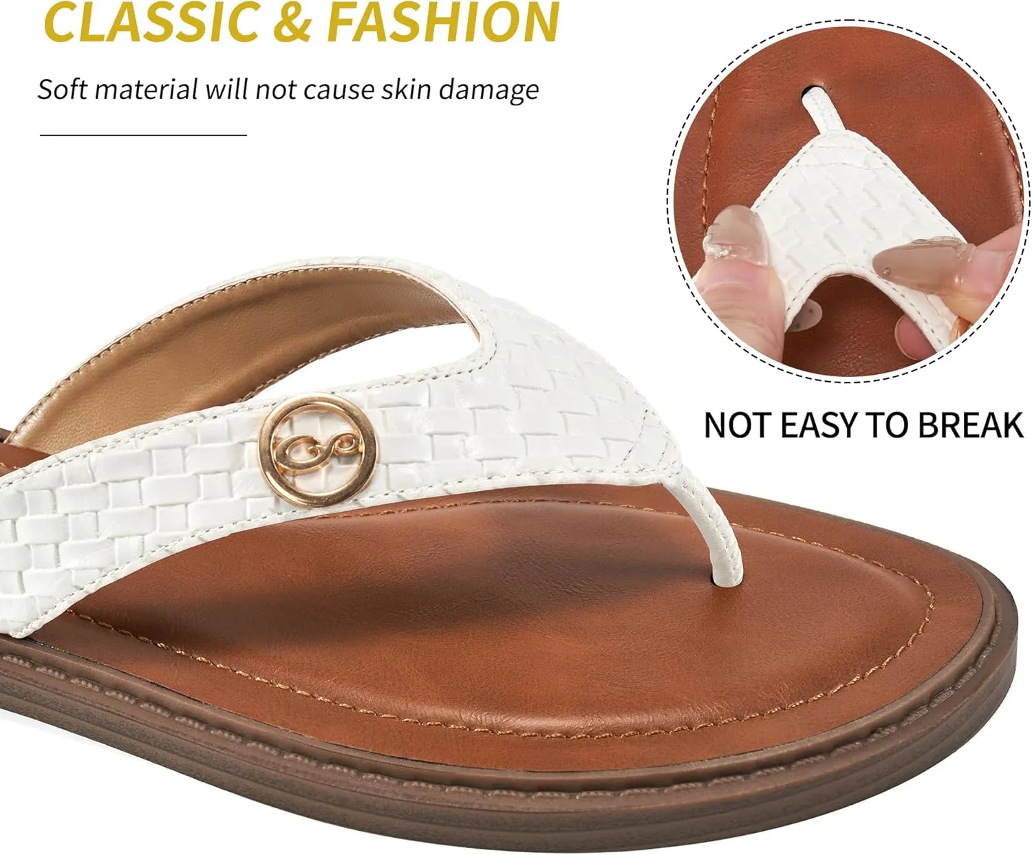 HARENCE Flip Flops for Women Comfortable Thong Sandals Dressy Summer Casual Slip on Beach Flats Shoes
