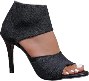 High Heel with Elastic Back,Women's Peep Toe Stiletto Heeled Sandals,Open Toe Breathable Mesh Knitted Slip on Boots