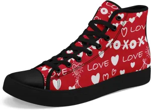 High-Top Sneakers for Men & Women – Romantic Design Canvas Shoes Stylish Casual Streetwear Walking Shoes, Trendy Lover Gift