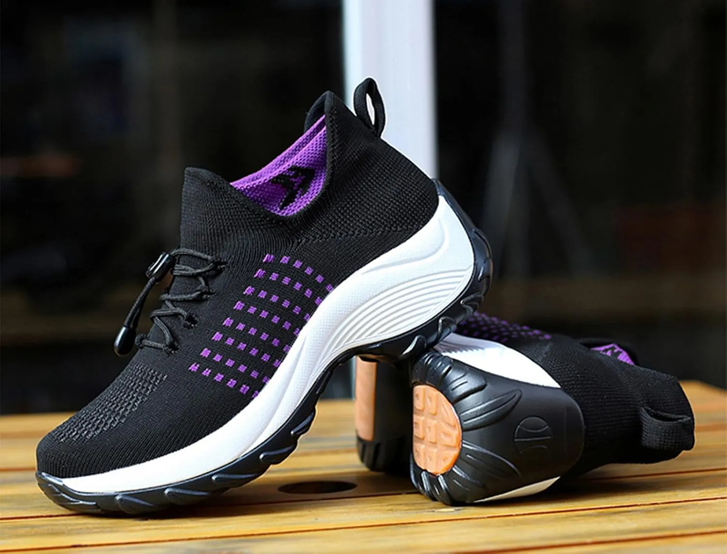 HINDOLA Women's Orthopedic Sock Sneakers Breathable Mesh Nursing Work Comfortable Casual Air Cushion Athletic Running Jogging Shoes