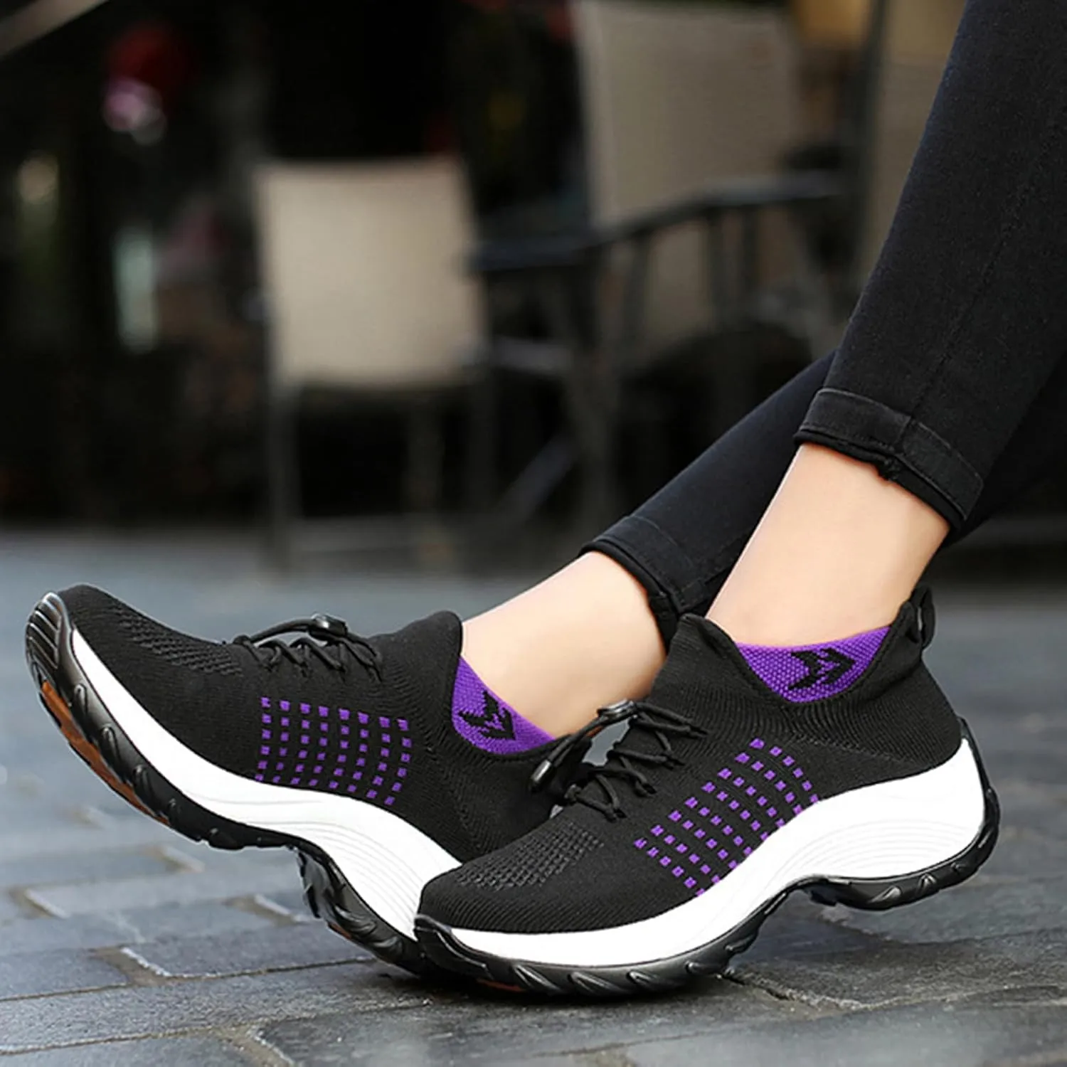 HINDOLA Women's Orthopedic Sock Sneakers Breathable Mesh Nursing Work Comfortable Casual Air Cushion Athletic Running Jogging Shoes