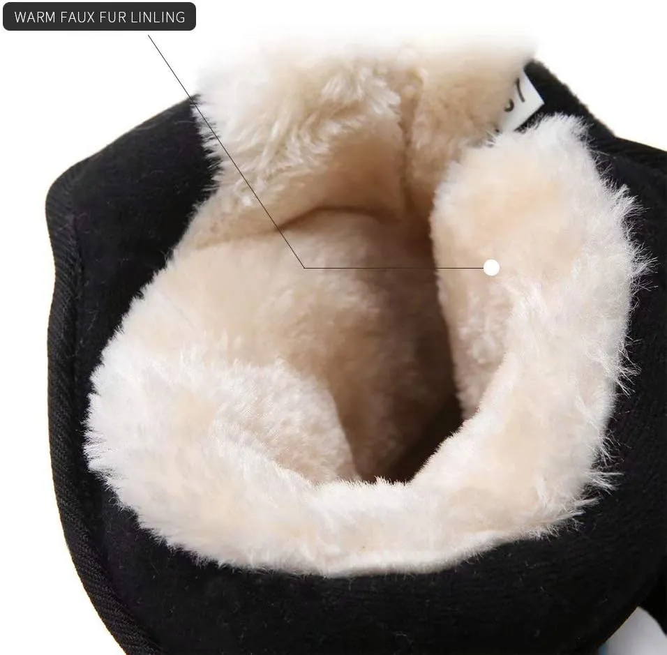 HOBIBEAR Kids Winter Snow Boots Waterproof Outdoor Warm Faux Fur Lined Shoes