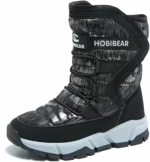 HOBIBEAR Kids Winter Snow Boots Waterproof Outdoor Warm Faux Fur Lined Shoes