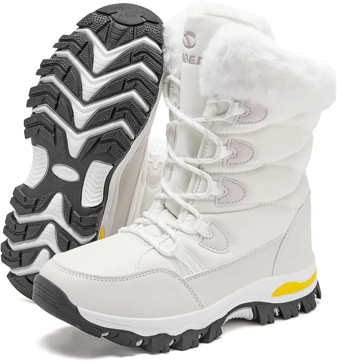 HOBIBEAR Women's Waterproof Winter Snow Boots Lightweight Warm Faux Fur Lined Mid-Calf Booties