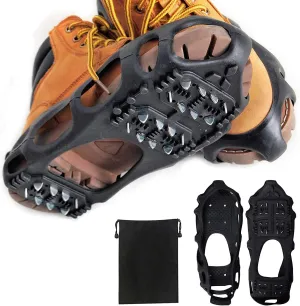 Ice Snow Traction Cleats Crampons Anti-Slip Snow Shoes Cleats Walking on Snow Ice Winter Walking Boots Cleats for Men Women