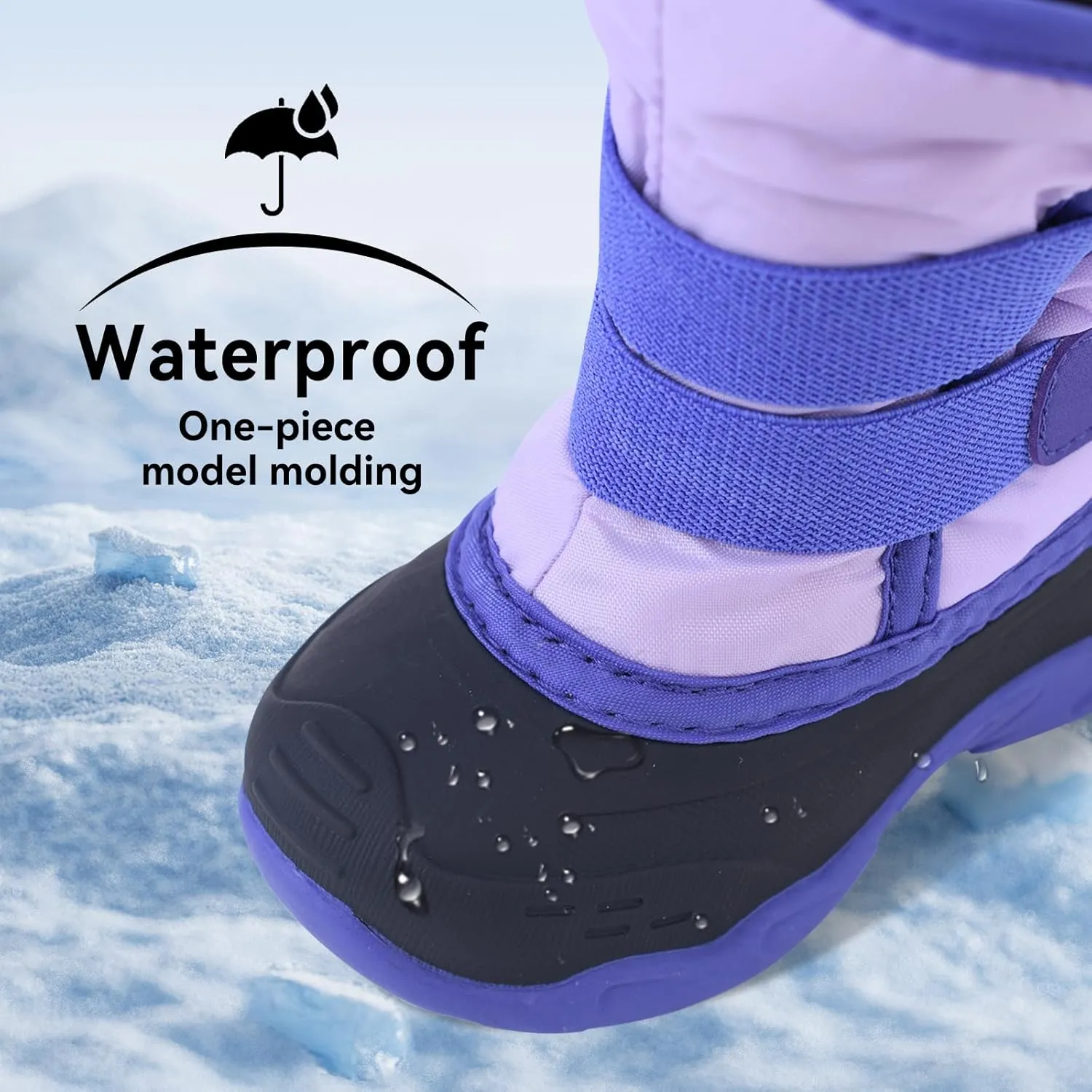 ICEFACE Snow Boots for Kid Winter Boots Waterproof Outdoor Warm Faux Fur Lined boot for Toddler/Little Boys and Girls