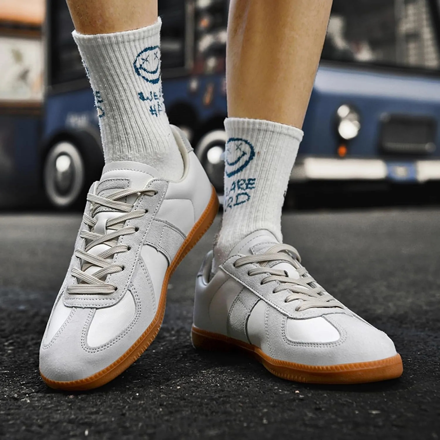 ihinzry Fashion Sneakers for Men 2024 Gum Sole Sneakers Men Tennis Shoes