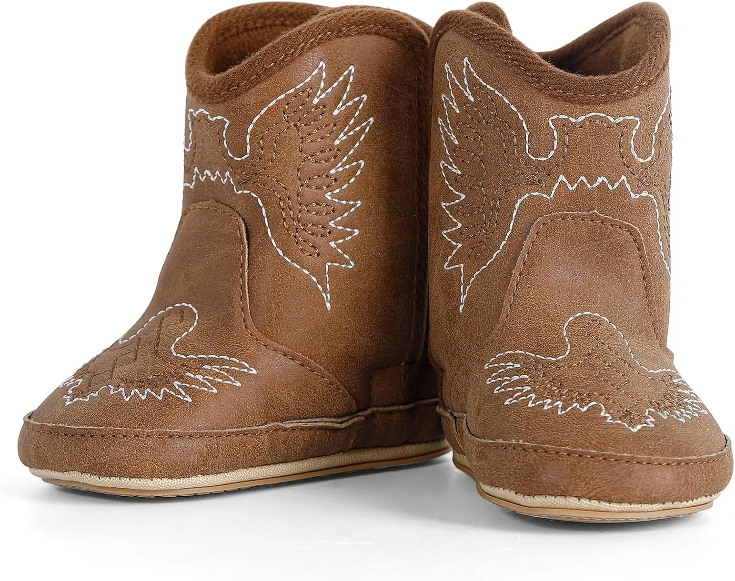 Infant Toddler Western Boots Cowgirl Cowboy Soft Rubber Sole Booties for Baby Girls Boys 3-18 Months