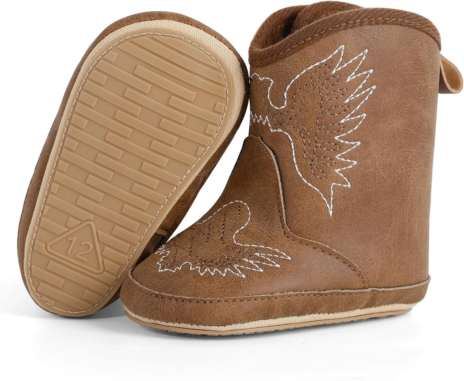 Infant Toddler Western Boots Cowgirl Cowboy Soft Rubber Sole Booties for Baby Girls Boys 3-18 Months