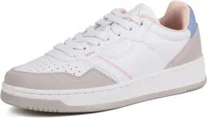 JABASIC Women Genuine Leather Platform Sneakers Lace-Up Breathable Comfortable Walking Shoes