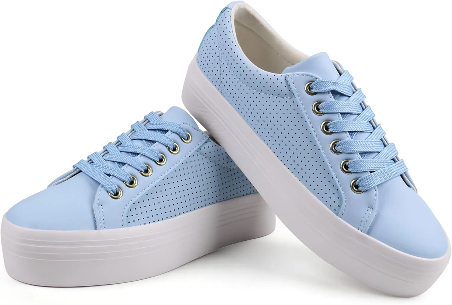 JABASIC Women Platform Sneakers Breathable Casual Lace Up Fashion Walking Shoes