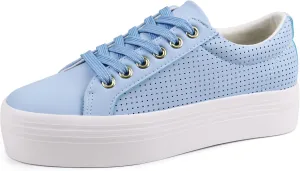 JABASIC Women Platform Sneakers Breathable Casual Lace Up Fashion Walking Shoes