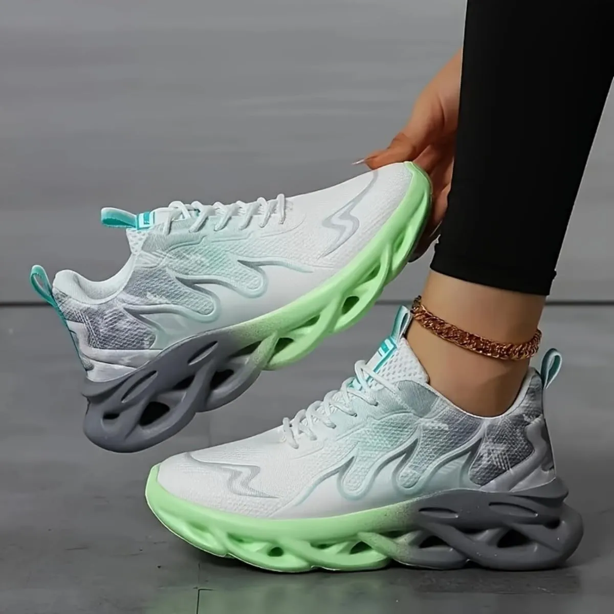 Jakcuz Women Fashion Sneakers Breathable Sport Shoes Lightweight Casual Walking Shoes for Women
