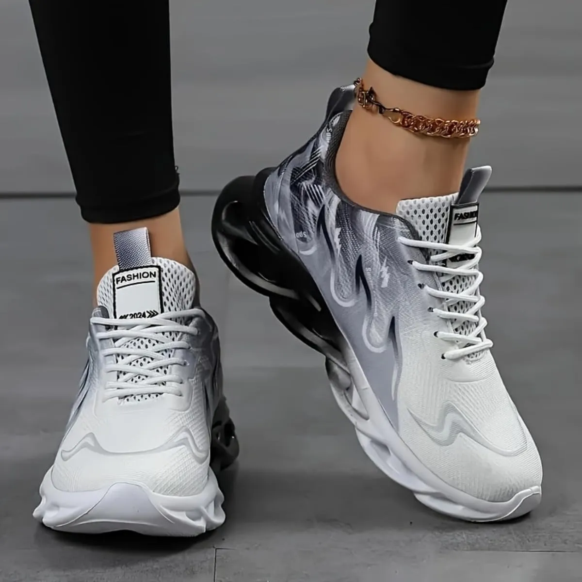 Jakcuz Women Fashion Sneakers Breathable Sport Shoes Lightweight Casual Walking Shoes for Women